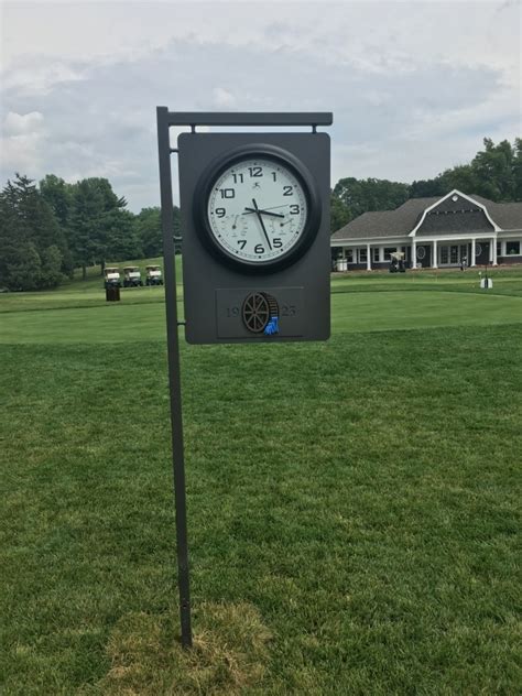 outdoor clock for golf course.